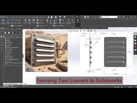 SolidWorks Tutorial simulation Advanced Sheet Metal: Modeling the Rugged LVX-5001-A Louver Panel