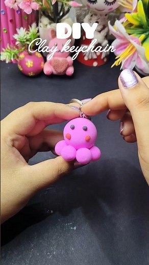 DIY Super clay keychain 🩷 #youtubeshorts #diy #shorts#craft #clayart #clay #keychain #craftideas