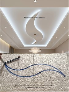 Transform your living room with a beautiful, flowing plasterboard ceiling design! In this video, I'll show you step-by-step how to achieve this stylish and modern look. Perfect for adding an elegant touch to your space. #PlasterboardDesign #InteriorDesign #CeilingDesign #HomeDecor #fblifestyle | Platre de luxe