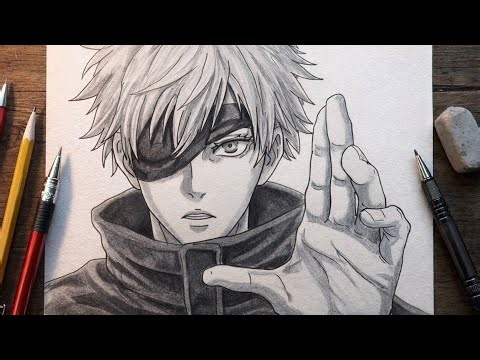 How To Draw Gojo Satoru Step by Step Easy | Anime Drawing Tutorial for Beginners
