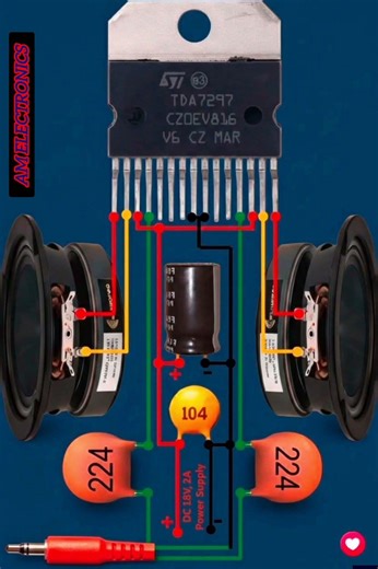 AUDIO POWER AMPLIFIER USING TDA7297 CIRCUIT#shorts#shortvideo#millionviews#amplifier#audio#reels