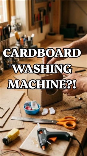 Mini Washing Machine From Cardboard 😱 #craft #homemade #ai #aivideo #minimachine