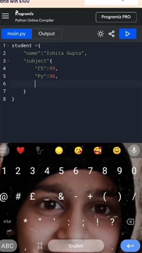 Dictionary create in python#youtube#shorts👍🏻👍🏻
