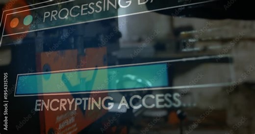 Tech pressing controls, placing part under press for mfg, HUD connecting, DB, securing, done