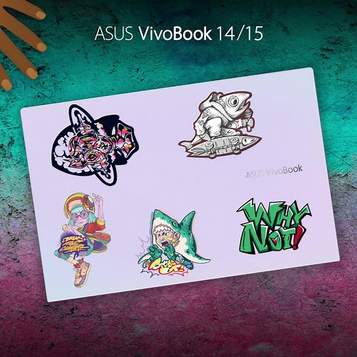 18 reactions | Awesome stickers specially designed for VivoBook by the artist SONG - 頌君! How will you decorate your #VivoBook 14/15? | ASUS | Facebook