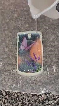 Beginner Epoxy Resin Project w/ Mica powder#fyp #micapowder #epoxy #diy #craft #keychain #butterfly