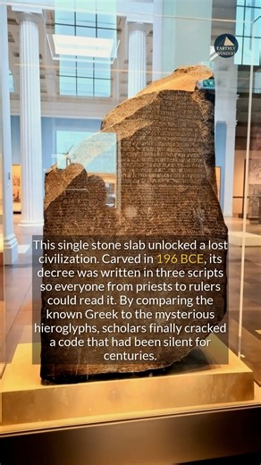 This single stone unlocked the secrets of an ancient civilization lost to time. #history #ancientegypt #archaeology #didyouknow | Earthly Wonders
