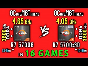 Ryzen 7 5700G vs Ryzen 7 5700x3D Test in 16 Games or R7 5700G vs R7 5700x3D