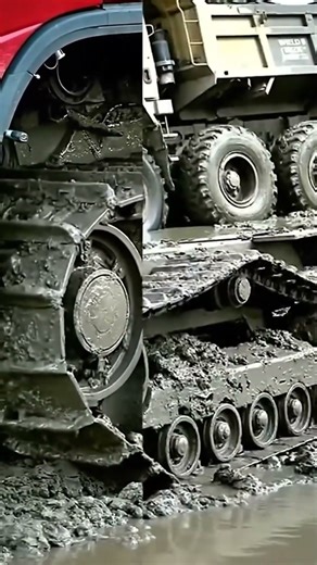 Ep 02: Mud vs Machine – The Power of Tank Tracks 💪 #HeavyTrucks #TankTrackTechnology
