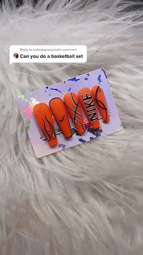 Reply to @kaileejoycequinat 🏀🏀🏀🧡🧡🧡 #nails #fyp #basketball