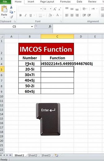IMCOS Function in Excel | Cosine of Complex Numbers Explained #ytshorts