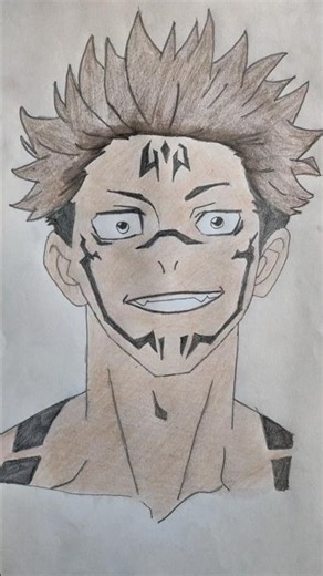 Sukuna Drawing 😈 | King of Curses Sketch 🔥| #shorts #drawing #anime #sukunadrawing