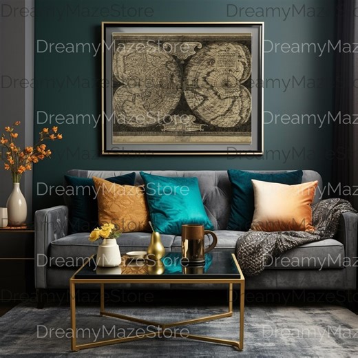 16th Century Antique World Map – Double Cordiform Projection – Renaissance Cartography Printable Wall Art - Etsy UK