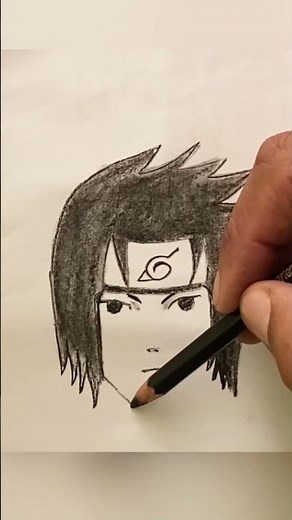 Watch till the end and learn how to make anime drawings easily at home! #SasukeDrawing #NarutoArt