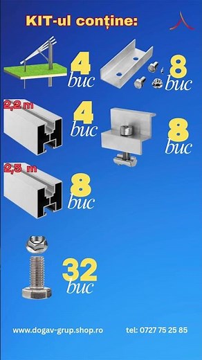 KIT structura sol montaj 12 panouri fotovoltaice #solar #fotovoltaice #acoperis #sistemefotovoltaice
