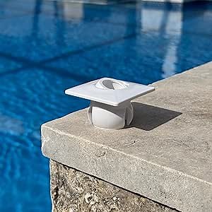 Streamline Easy-Press Pool Return Fitting – Tool-Free, No Glue or Threads – Fits 1-1/2” Pipes – Durable PVC – Square/Round Face – Available in White, Blue, Black, or Gray (Square - White)