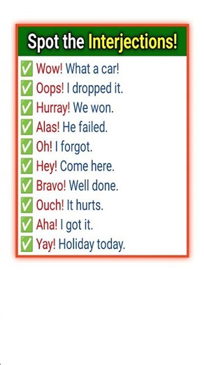 10 Interjections Every Student Must Know! #Short