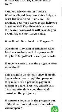 Hikvision password reset tool, XML key generator tool, hikvision OEM password reset tool, #hikvision