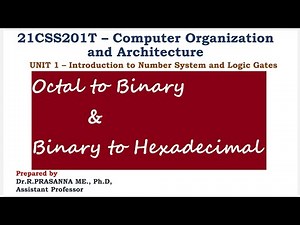 Octal to Binary & Hexadecimal Conversion to Binary - Number system Basics