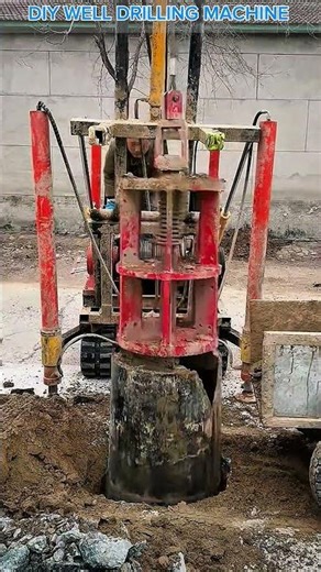Homemade Well Drilling Machine in Action.