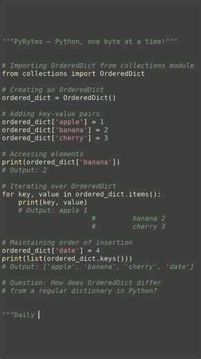 collections ordereddict #python #showcase