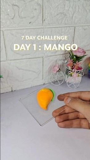 7 Days Summer Fruit Clay Craft Challenge 🍋 Day 1: Mango 🥭 | Easy Mini Clay Art Tutorial
