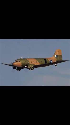 The Douglas C-47 Skytrain, known as the Dakota in Royal Air Force and Commonwealth service, is an iconic twin-engine military transport aircraft developed from the civilian DC-3. As a crucial Allied workhorse during WWII, it was used for troop transport, paratrooper drops, glider towing, and cargo. Over 10,000 were built. #fyp #military #foryoupage❤️❤️ #raf #typhoon