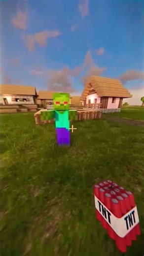 Zombie Attack in Minecraft RTX! 🔥 Insane 3D Short#shorts