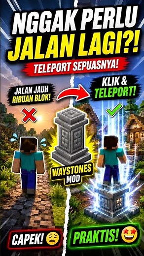 Capek Jalan? Mod Ini Bikin Kamu Bisa Teleport🤯 #shorts #minecraft
