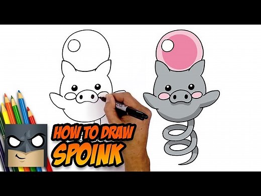 How to Draw Spoink | Pokemon | Step-by-Step Tutorial - Videos For Kids