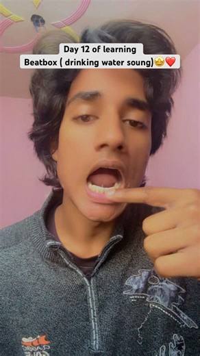 Day 12 of learning beatbox ( drinking water sound)🤩❤️#tutorial