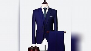 EUR US Size XS-3XL Luxury 3piece Men's Wedding Suit Slim Solid Color Business Office Suit Sets Large Size Blazer pants  vest 10%