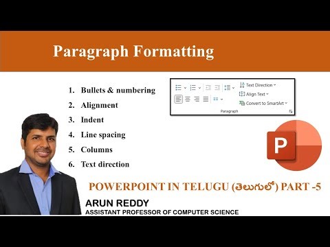 POWERPOINT IN TELUGU PART 5 - PARAGRAPH FORMATTING IN TELUGU | POWERPOINT PARAGRAPH FORMATTING
