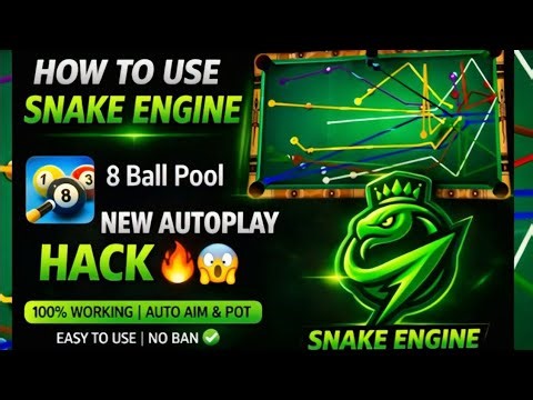 🎱 CHEAT 8 BALL POOL TERBARU || MOD SNAKE ENGINE || AUTO PLAY, LONG LINE, FAST MODE, ANTI BAN SAFE💯% 