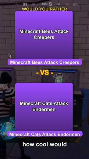Minecraft Bees Attack Creepers vs Minecraft Cats Attack Endermen - Fortnite #shorts