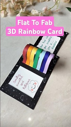 3D Rainbow Slider Card 🌈 #shorts #youtubeshorts #rainbow #diy #trending #handmade #cards #creative