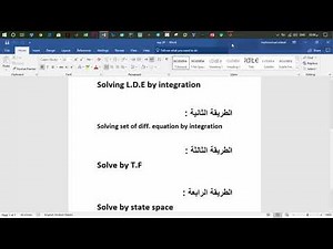 Control lab / solving set of diff. Equation by integation