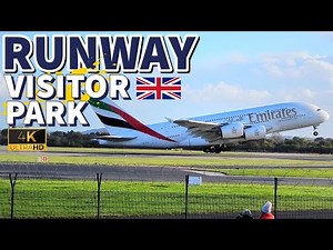 Runway Visitor Park Manchester Airport 4K Walking Tour Planes Landing and Takeoff England 2022