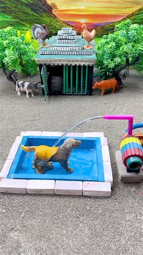 Mini motor water pump science project diy mini tractor video #6