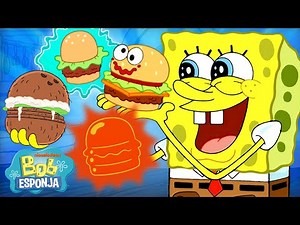 Bob Esponja | Todos os tipos de Hambúrguer de Siri EVER! 🍔 | Compilado | Bob Esponja em Português