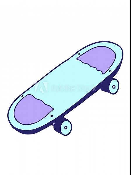 attention grabbing animation of cartoon skateboard