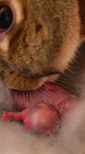 Rabbit Kits Are Born in a Fur‑Lined Nest Calm Nature Short