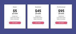 Classic pricing table - Website Template by Nicepage
