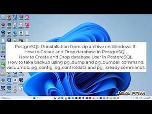 PostgreSQL 13 Zip installation on Windows 11 | createdb, dropdb, createuser, dropuser, pg_dumpall