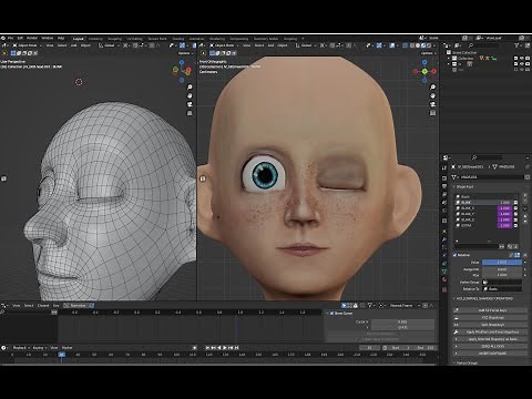 Blinks, Eyelids and Non-linear Shapekeys in Blender