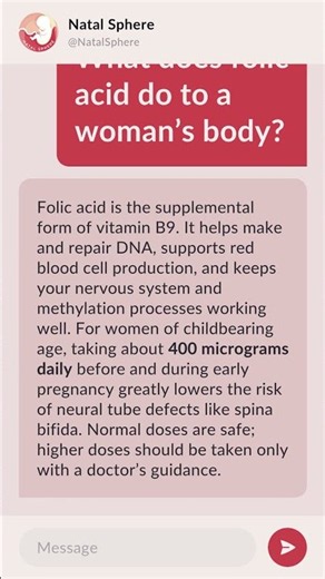 What does folic acid do to a woman’s body?