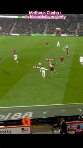Matheus Cunha SUBLIME First Touch & Skill Forces Penalty | Man Utd vs Bournemouth 2-2