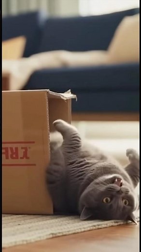 Gray Chonk Gets Stuck Midway #cats #funny