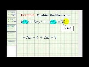 Ex 2: Combining Like Terms