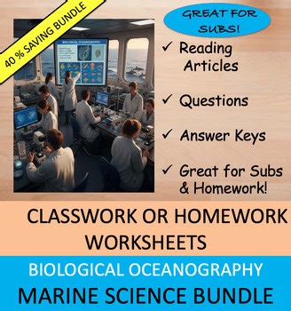 Biological Oceanography - Marine Science Worksheets Bundle